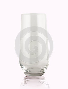 Empty drinking glass cup.