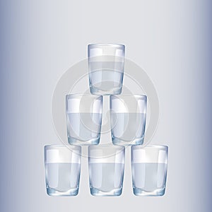 Empty drinking glass cup. Transparent glass.