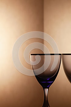 Empty drinking transparent wine glass