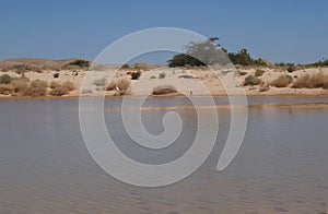 Almost empty reservoir for water in south Israel