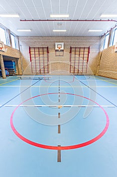 Empty dutch gym class for sports lesson