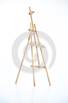 An empty easel isolated on a white background
