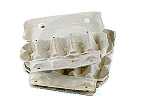 Empty egg boxes isolated on a white