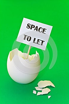 Empty eggshell - concept of estate rent