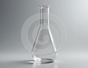 Empty Erlenmeyer Flask Clear Glassware Science Lab Equipment Background