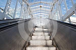 Empty escalator