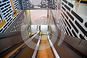 Empty escalator in ashopping centre