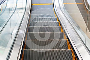 Empty escalator stairs in a mall or subway