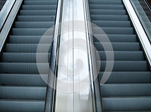 Empty escalator stairs in subway station or shopping mall