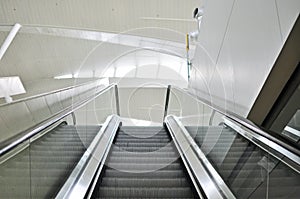 Empty escalator stairs in the Terminal