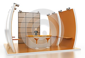 Empty exhibition booth, copy space illustration