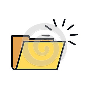 Empty File Folder Icon Color Illustration Design