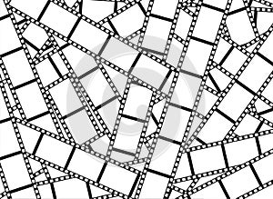 Empty filmstrips vector background