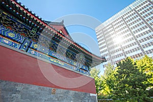 Empty financial street block in Beijing