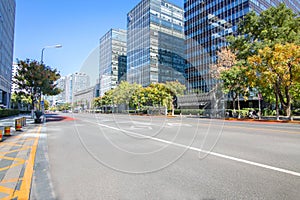 Empty financial street block in Beijing