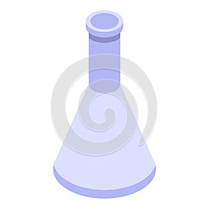 Empty flask icon, isometric style