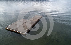 empty floating platform in a lake