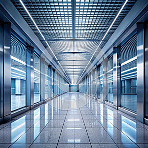 Empty floor and modern architectural passageway