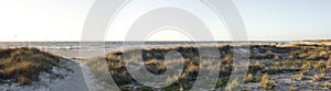 Empty Florida gulf coast beach panoramic