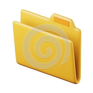 Empty folder high quality 3D render illustration. File organisation and protection concept computer icon.