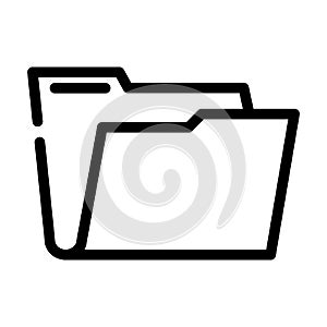 empty folder line icon vector illustration