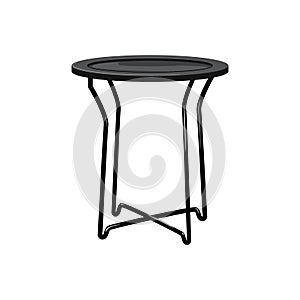 empty folding table cartoon vector illustration