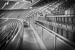 Empty football, soccer stadium