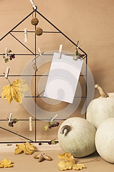 Empty frame with autumn composition