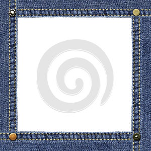 Empty frame made of blue denim