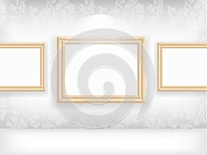 Empty frame on wall in gallerys