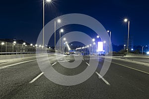 Empty Freeway At Night,