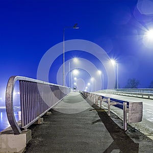 Empty freeway at night