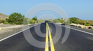 Empty freeway in sunset