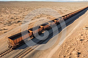Empty freight cars. Efficient cargo transport by rail. supporting industrial logistics