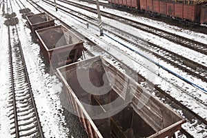 Empty freight wagons