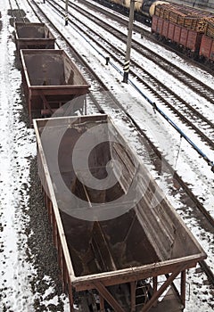 Empty freight wagons