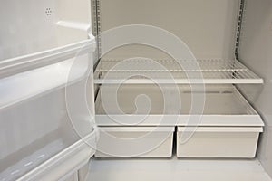 Empty fridge and crisper