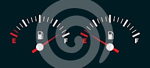 Empty and full fuel tank