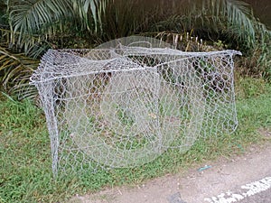 An empty  gabion cage walls  in kluang, johor