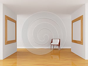 Empty gallery's hall