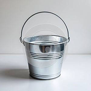 Empty Galvanized Metal Bucket