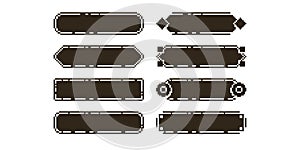 empty game user horizontal interface black frames in pixel art retro platformer style