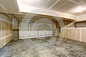 Empty garage in modern apartment building