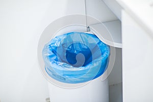 Empty garbage in the kitchen , blue trash