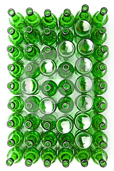 Empty glass beer bottles.abstract background