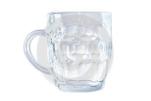 Empty glass beer glass mug isolated on white background cut out