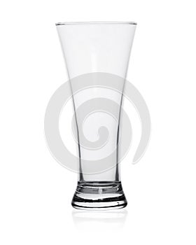 Empty glass for beer, or water isolated on white