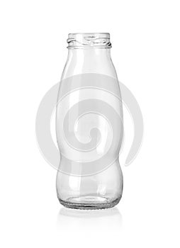 Empty glass bottle isolated on white