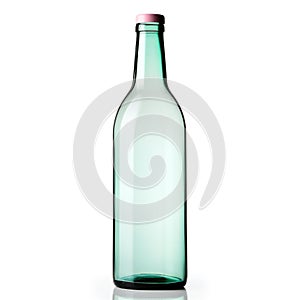 Empty glass bottle isolated on white background