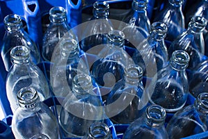 Empty glass bottles